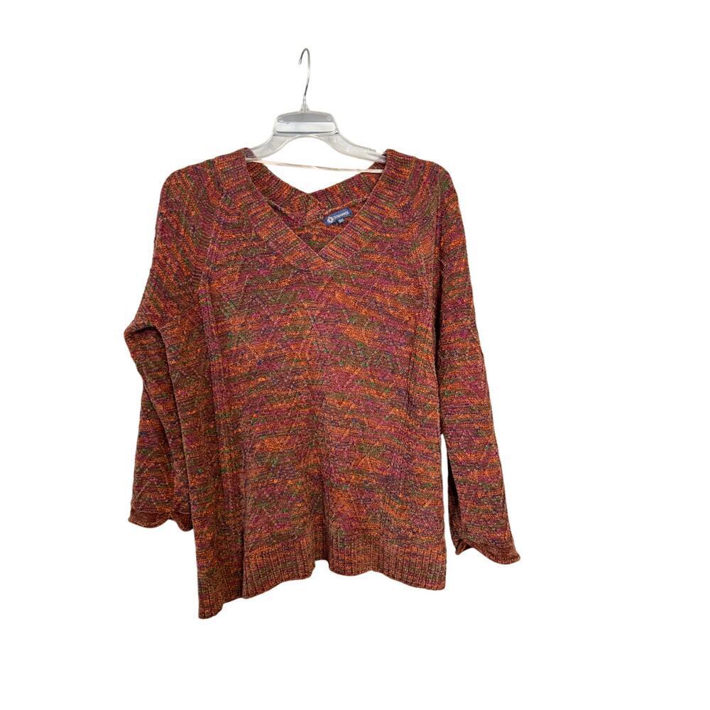 Women's XL Democracy Long Sleeve Chenille Knit‎ Sweater Tondori Spice